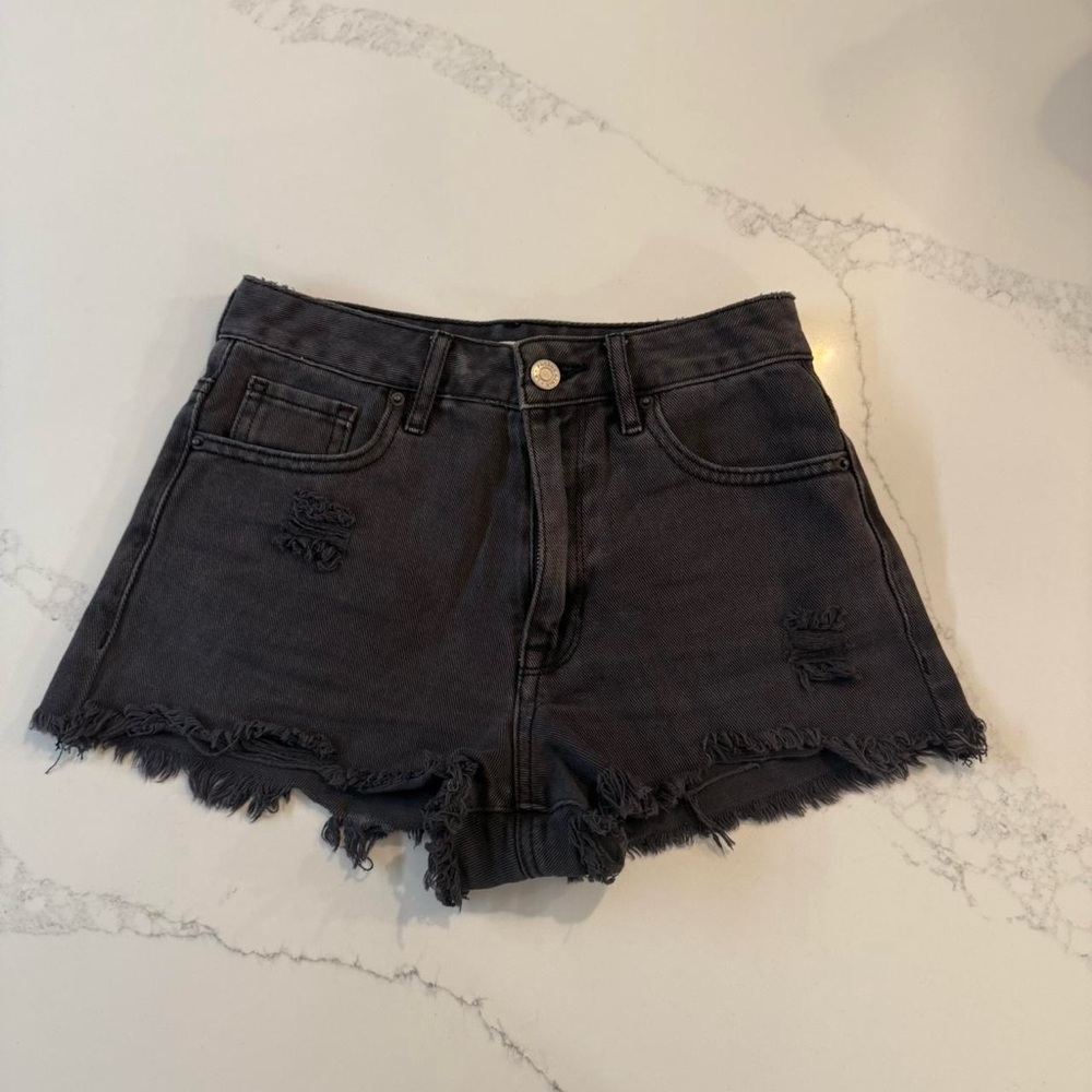 PacSun Charcoal Distressed Jean Shorts